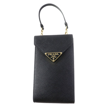 PRADA Mobile phones and smartphone accessories 1BP050 Safiano leather black Saffiano leather mini bag