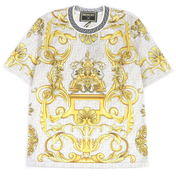 FENDI Short sleeve T-shirt FAF649 polyester natural XS