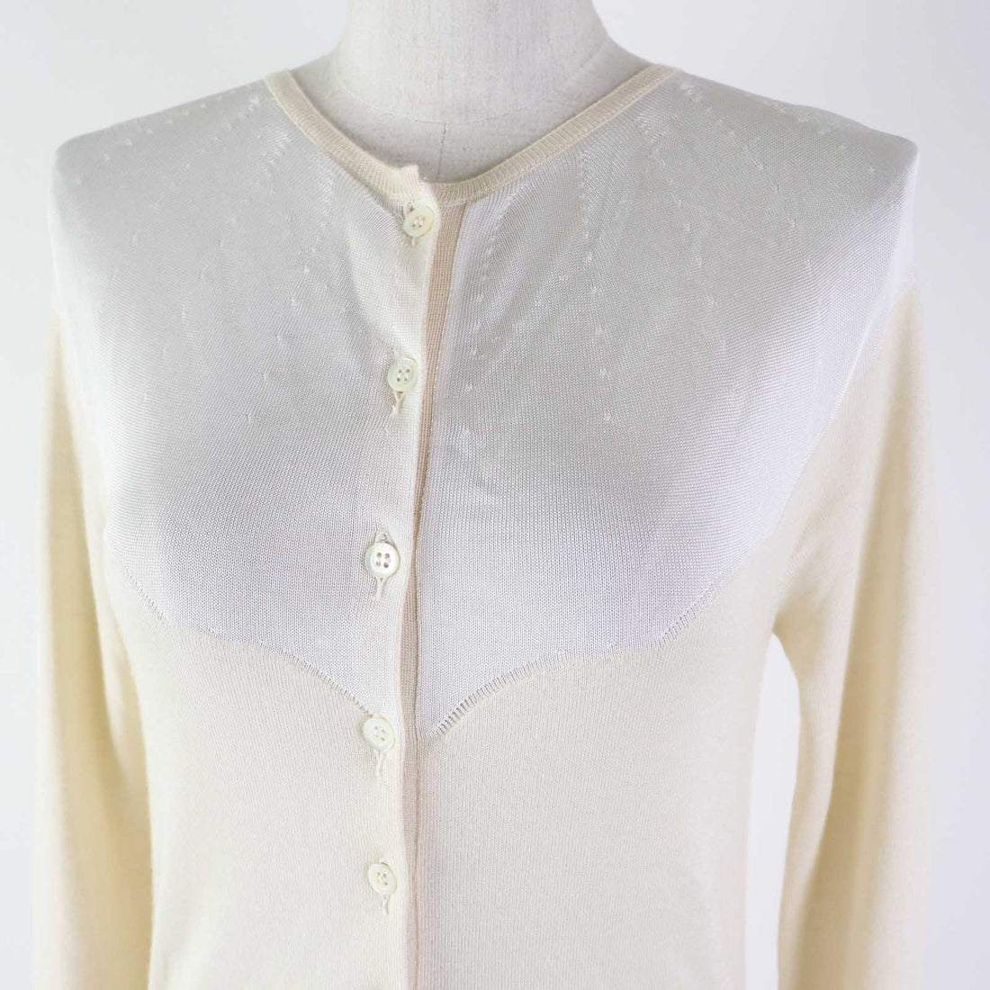 Christian Dior cardigan 6E24167AM598 cashmere White beige 40