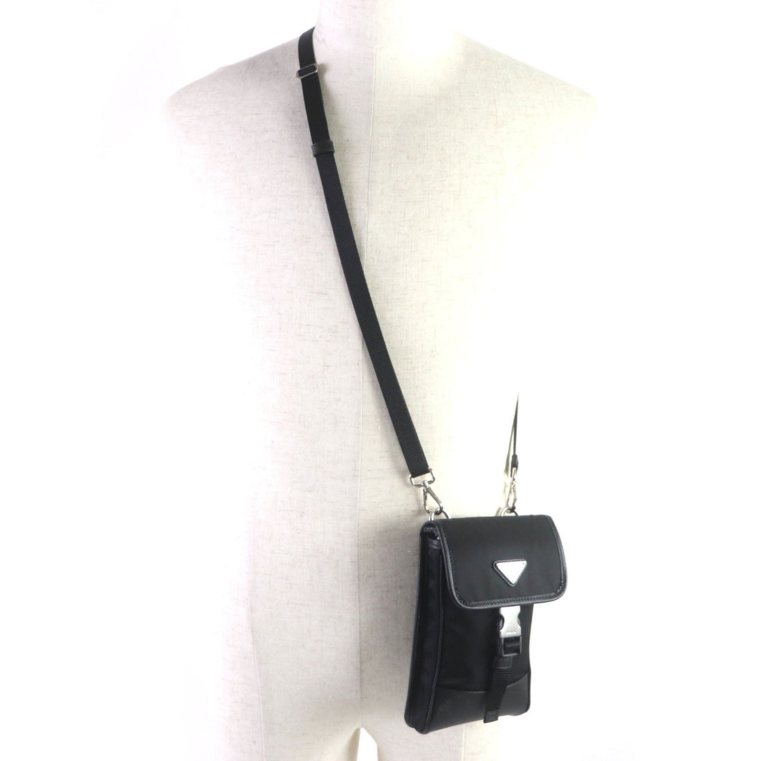 PRADA Shoulder Bag 2ZH109 Nylon saffiano leather black