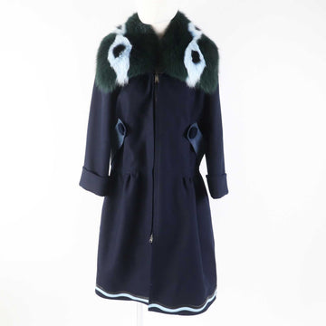 FENDI coat FF8246 wool Navy 42