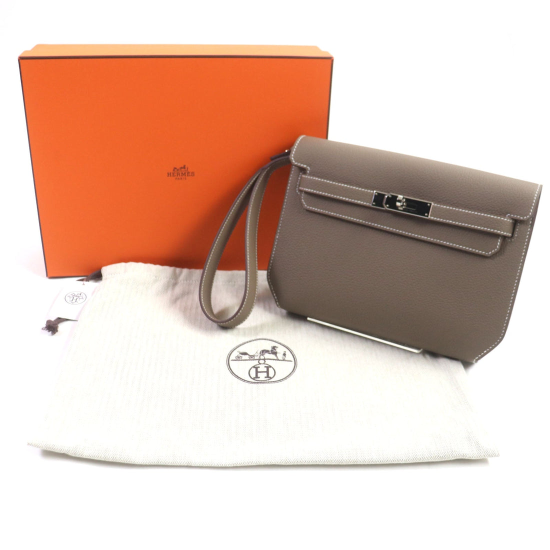 HERMES Kelly Depeche 25 Togo Clutch Bag