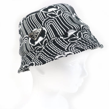 PRADA hat 1HC137 polyester Black White M