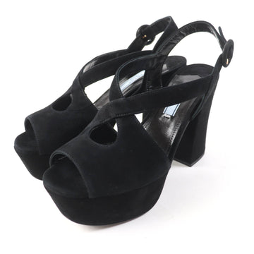 PRADA Sandals Suede leather black 36