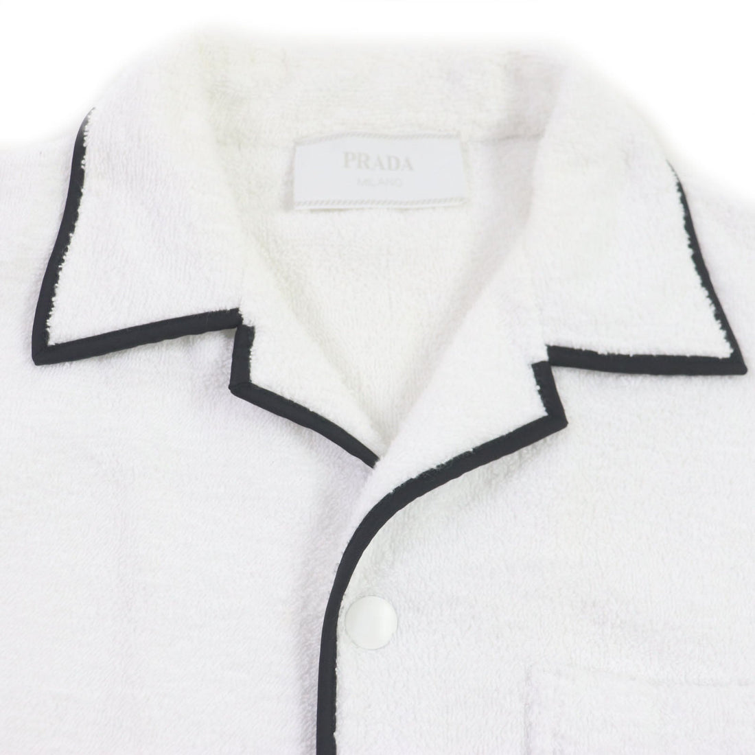 PRADA Short sleeve shirt SC559 cotton White black XL