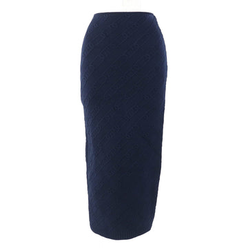 FENDI Long skirt FZQ677 Rayon Navy 40
