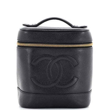 CHANEL Vintage Timeless Cosmetic Case Caviar Tall