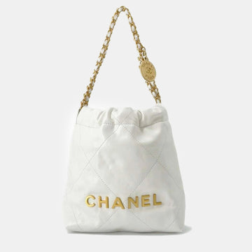 White Leather Mini 22 Hobo Bag