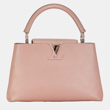 Pink Leather Capucines PM Shoulder Bag