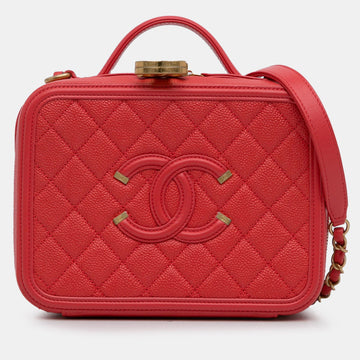 Medium CC Caviar Filigree Vanity Case