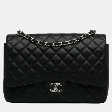 Black Maxi Classic Caviar Double Flap