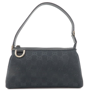 GUCCI Abbey VS Canvas Leather Hand Bag Pouch Black 145750