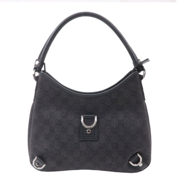 GUCCI Abbey VS Denim Leather Shoulder Bag Hand Bag Black 268637