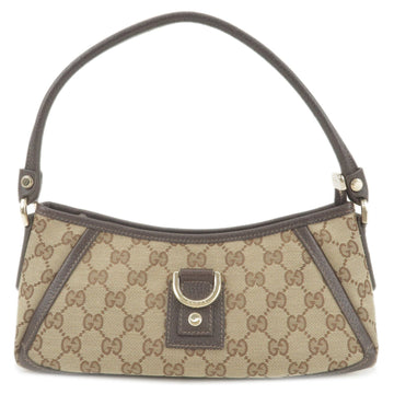 GUCCI Abbey VS Canvas Leather Shoulder Bag Beige Brown 130939