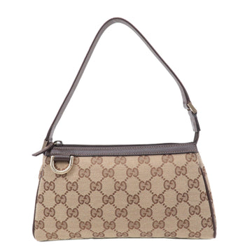 GUCCI Abbey VS Canvas Leather Pouch Beige Brown 145750