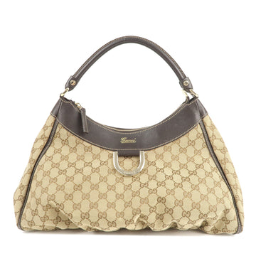 GUCCI Abbey VS Canvas Leather Shoulder Bag Beige brown 189833
