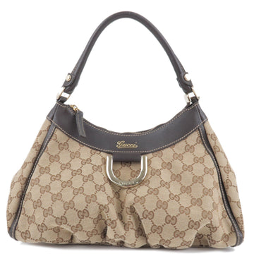 GUCCI Abbey VS Canvas Leather Shoulder Bag Beige Brown 190525