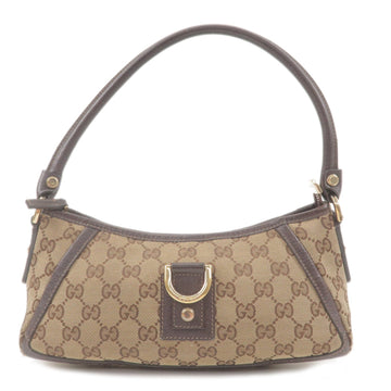 GUCCI Abbey VS Canvas Leather Pouch Hand Back Beige 130939