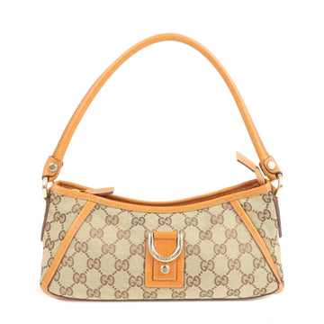 GUCCI Abbey VS Canvas Leather Shoulder Bag Beige Brown 130939