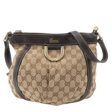 GUCCI Abbey VS Canvas Leather Shoulder Bag Beige Brown 203257