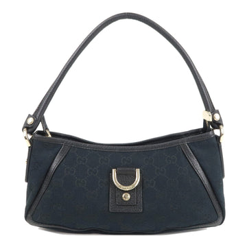 GUCCI Abbey VS Canvas Leather Pouch Shoulder Bag Black 130939