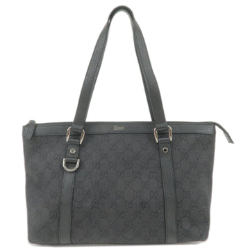 GUCCI Abbey VS Canvas Leather Tote Bag Hand Bag Black 268640