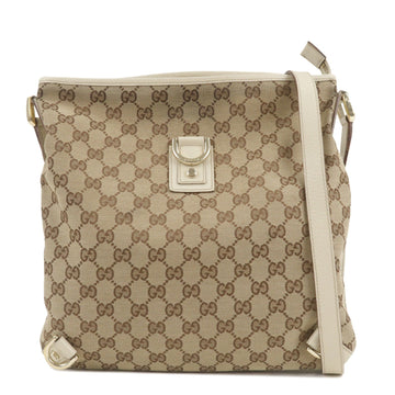 GUCCI Abbey VS Canvas Leather Shoulder Bag Beige Ivory 131326