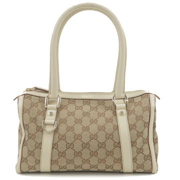 GUCCI Abbey VS Canvas Leather Mini Boston Bag Beige Ivory 130942
