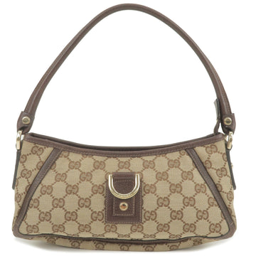 GUCCI Abbey VS Canvas Leather Pouch Bag Beige Brown 130939
