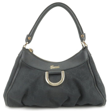 GUCCI Abbey VS Canvas Leather Shoulder Bag Black 190525