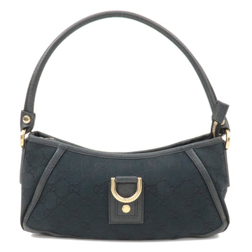 GUCCI Abbey VS Canvas Leather Shoulder Bag Black 130939