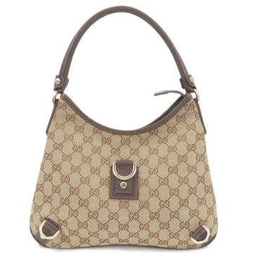 GUCCI Abbey VS Canvas Leather Shoulder Bag Beige Brown 130738