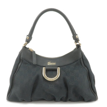 GUCCI Abbey VS Canvas Leather Shoulder Bag Black 190525
