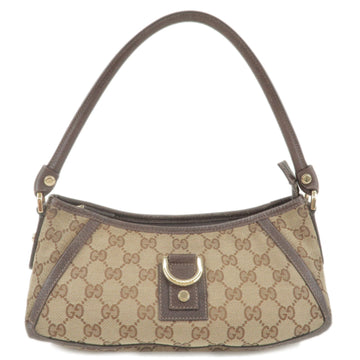 GUCCI Abbey VS Canvas Leather Shoulder Bag Beige Brown 130939