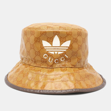 x Adidas Beige/Brown GG Crystal Canvas Bucket Hat