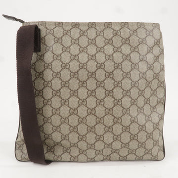GUCCI VS Supreme Leather Shoulder Bag Beige Brown 141626