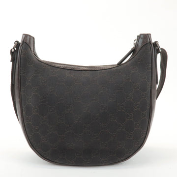 GUCCI VS Denim Leather Shoulder Bag Crossbody Dark Brownk
