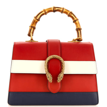 GUCCI Dionysus Bamboo Top Handle Bag Colorblock Leather Medium