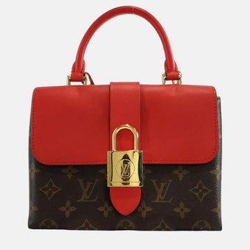 Red/Brown Monogram Canvas & Coquelicot Locky BB Top Handle Bag