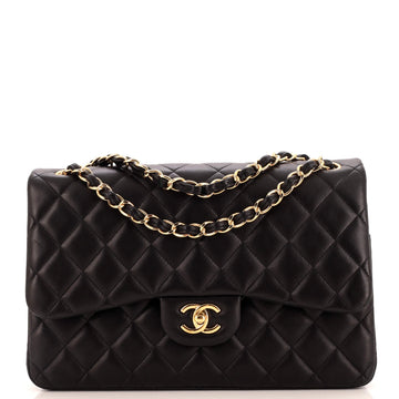 CHANEL Classic Double Flap Bag Quilted Lambskin Jumbo