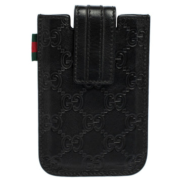 Black Guccissima Leather Leather iPhone Case