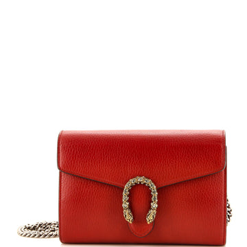 GUCCI Dionysus Chain Wallet Leather with Embellished Detail Small