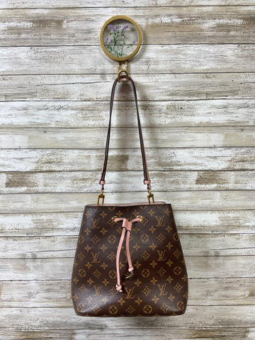 Handbag Luxury Designer By Louis Vuitton In Brown & Pink, Size:Medium