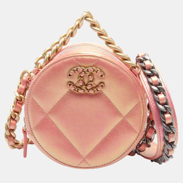 Pink Lambskin 19 Matelasse Shoulder Bag