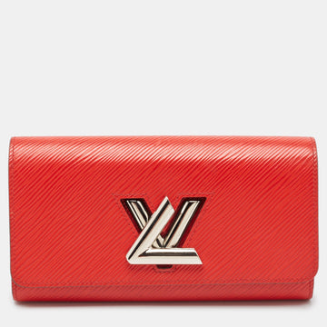 Coquelicot Epi Leather Twist Wallet