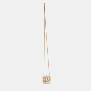 Gold Metal Chain Embellished Mini Frame Pouch