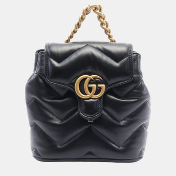 Black Leather GG Marmont Backpack