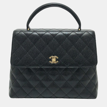 Black Leather Trendy CC Shoulder Bag