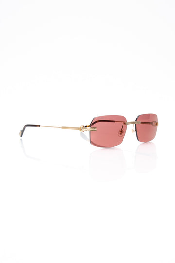 CARTIER Burgundy Rectangular Rimless Sunglasses (New)