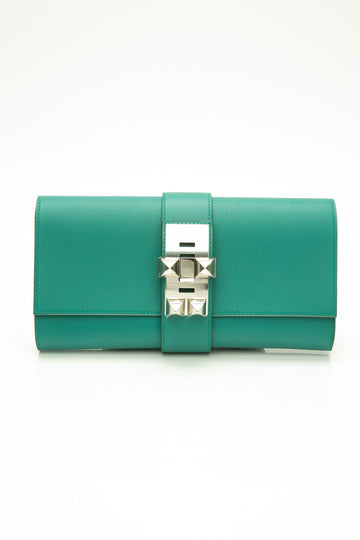 HERMES Malachite Green Swift Medor 23 Clutch